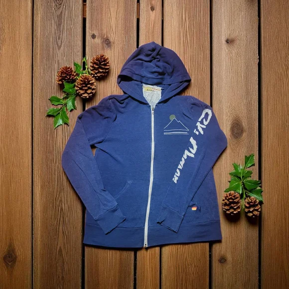 Aviator Nation Blue Zip-Up Hoodie Vintage large - Picture 2 of 2